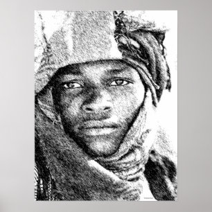 African Desert Boy Poster