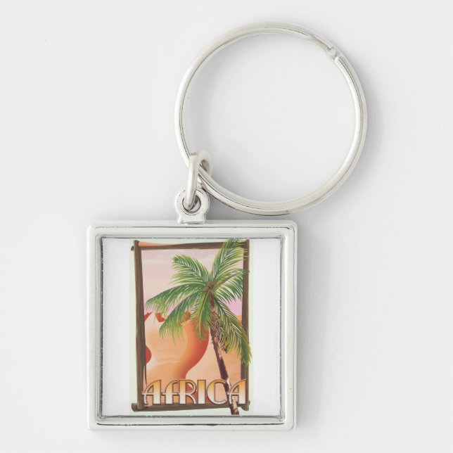 African desert travel poster key ring (Front)