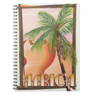 African desert travel poster notebook