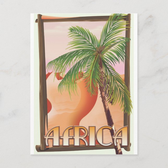 African desert travel poster postcard (Front)