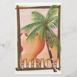 African desert travel poster stationery