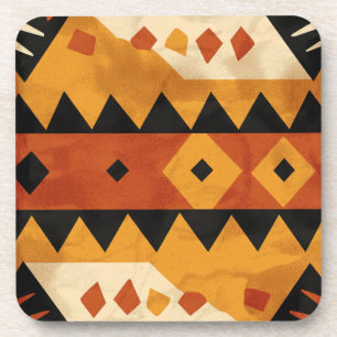 African design background in brown and black coaster