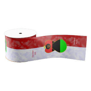 African Diaspora Angel Flag Red White Personalised Grosgrain Ribbon