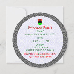 African Diaspora Angel Kwanzaa Flag Personalised Invitation