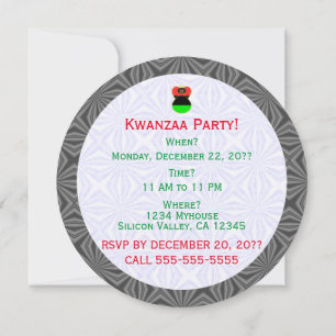 African Diaspora Flag Angel Kwanzaa Personalised Invitation