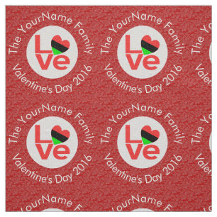African Diaspora Heart Flag LOVE Red Personalised  Fabric