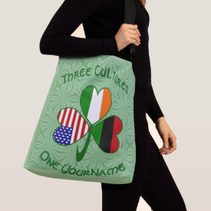African Diaspora Irish American Shamrock Personal Crossbody Bag