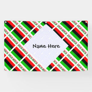African Diaspora or American Flag Tiles Personal Banner