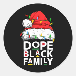 African Dope Black Family Afro Team Santa Matching Classic Round Sticker