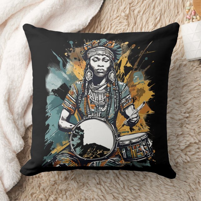African Drummer  Cushion (Blanket)