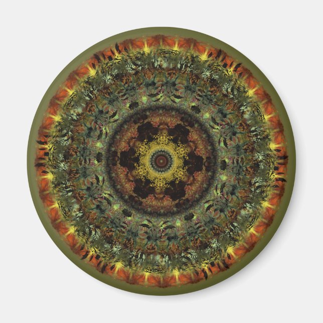 African Dusk Mandala fridge magnet (Front)