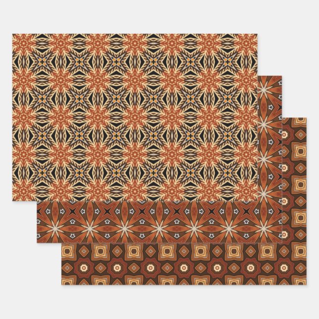 African Earth Seamless Ethnic Pattern Set 1 Wrapping Paper Sheet (Set)