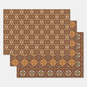 African Earth Seamless Ethnic Pattern Set 7 Wrapping Paper Sheet