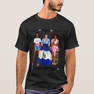 African El Salvadorian Cousin Womens Flag Of El Sa T-Shirt