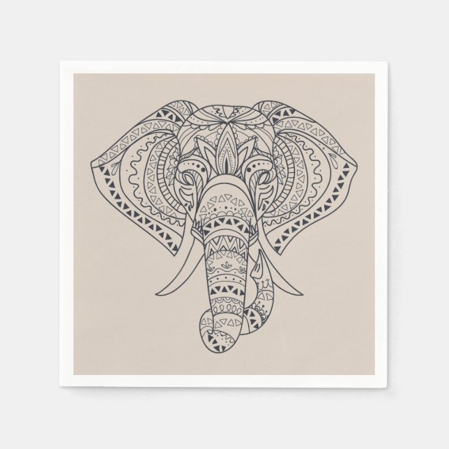 African elephant African theme dinner party Napkin (Front)