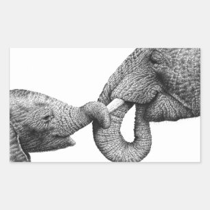 African Elephant and Calf Sticker