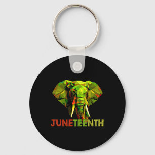 African Elephant Art Freedom Black History  Key Ring