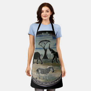 African Elephant Art Print Apron