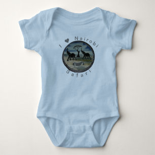 African Elephant Art Print Baby Bodysuit