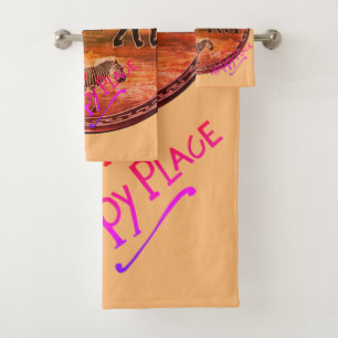 African Elephant Art Print Bath Towel Set