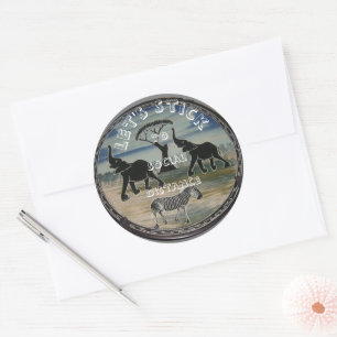 African Elephant Art Print Classic Round Sticker