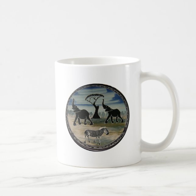 African Elephant Art Print Coffee Mug (Right)