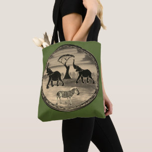 African Elephant Art Print Tote Bag