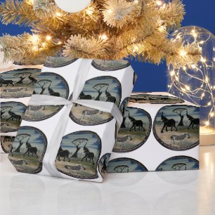 African Elephant Art Print Wrapping Paper