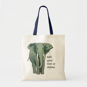 African Elephant Budget Tote Bag (Add your text)
