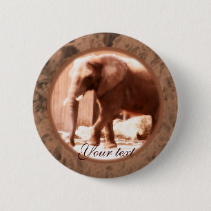 African Elephant Button