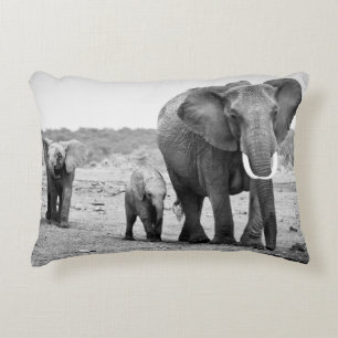 African Elephant & Calves Kenya, Africa Decorative Cushion