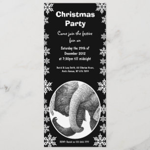 African Elephant Christmas Party Invitation