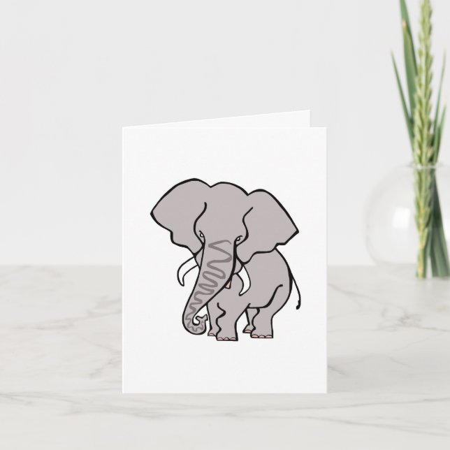 African ELEPHANT -Endangered animal graphic - Card (Front)