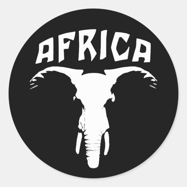 African Elephant Face | Africa Classic Round Sticker (Front)