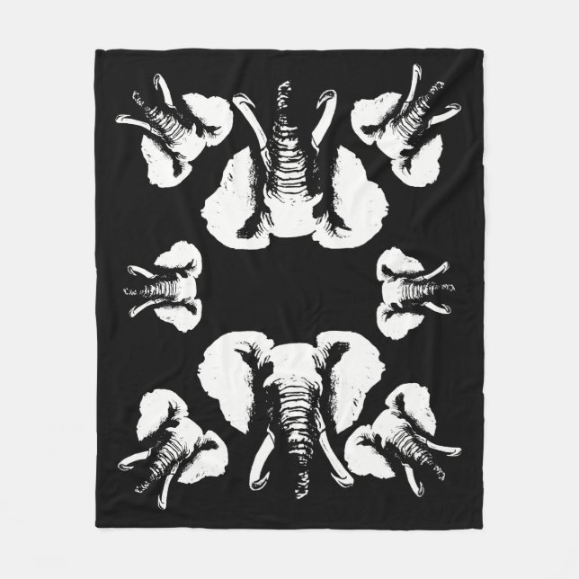 African Elephant Fleece Blanket (Front)