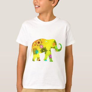 African Elephant Floral T-Shirt