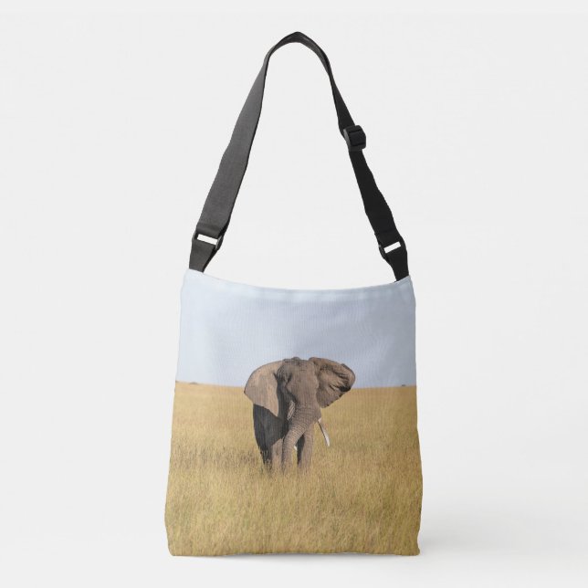 African Elephant in Natural Setting  Crossbody Bag (Front)