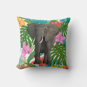 African Elephant Jungle Safari Animal wildlife Art Cushion