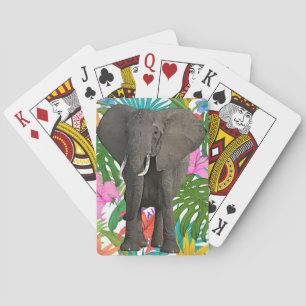 African Elephant Jungle Safari Animal wildlife Art Playing Cards