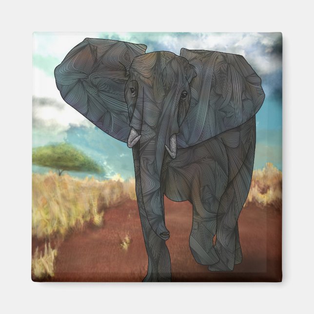 African Elephant Magnet (Front)