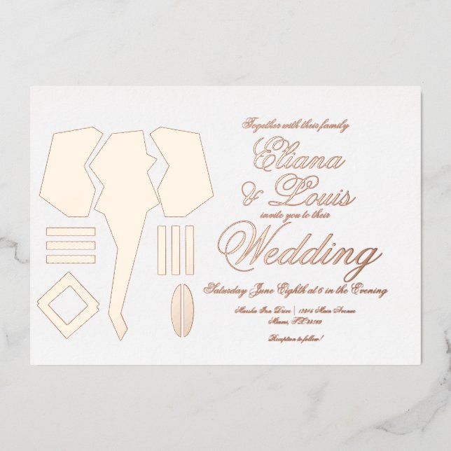 African Elephant Marking Wedding Pressed  (Front)