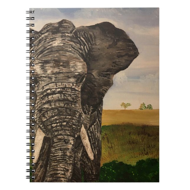 African Elephant Painting Notebook (Front)