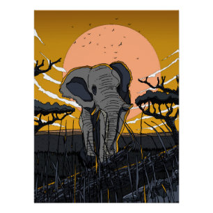 African Elephant Poster
