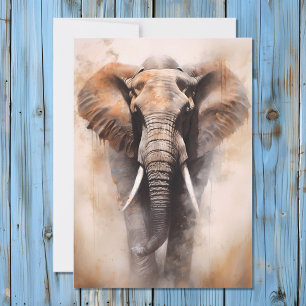 African Elephant Safari Portrait Holiday Card