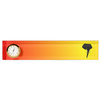 African Elephant Silhouette Nameplate