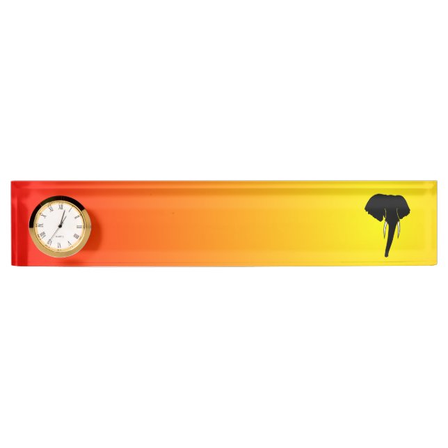 African Elephant Silhouette Nameplate (Front)