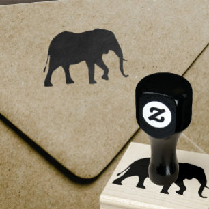 African Elephant Silhouette Rubber Stamp