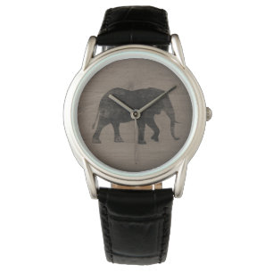 African Elephant Silhouette Watch