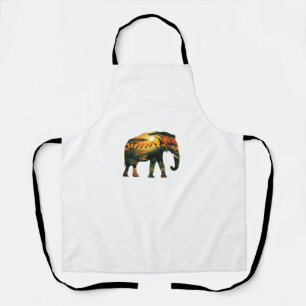 African Elephant Sunset Safari Nature Lovers Shirt Apron