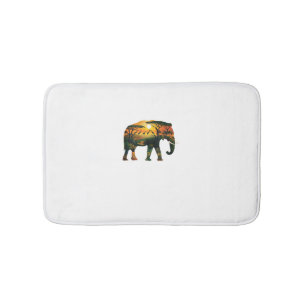 African Elephant Sunset Safari Nature Lovers Shirt Bath Mat